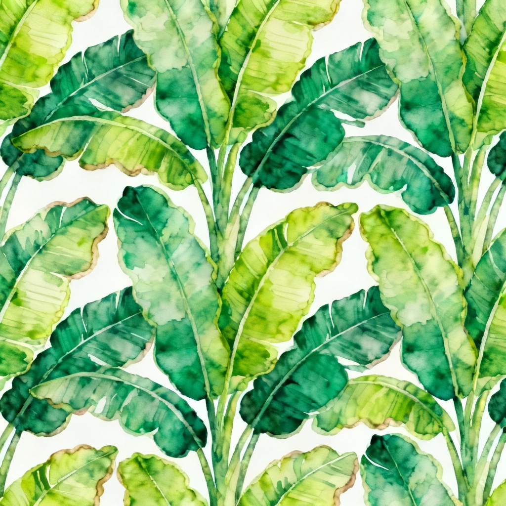 AI tropical banana leaf all-over textile print