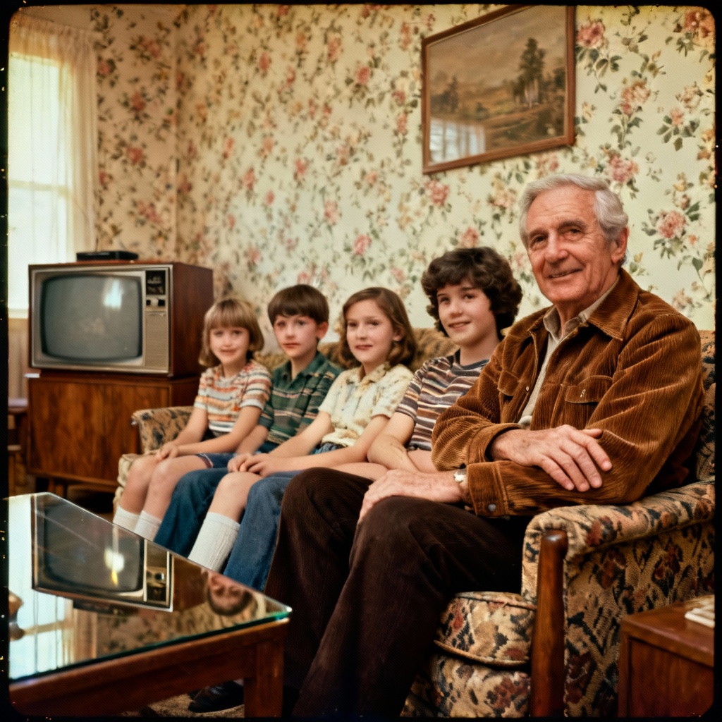 Add missing grandparent to vintage family portrait