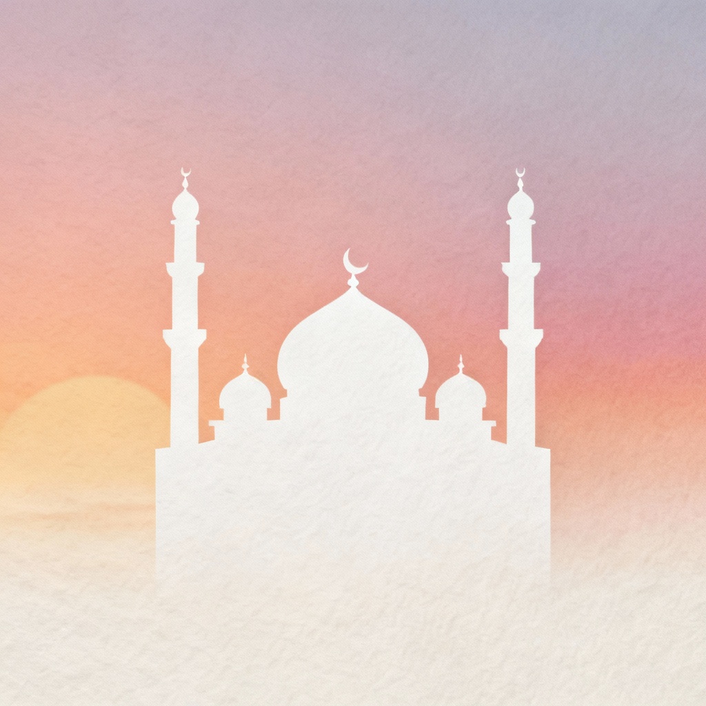 AI Minimal Mosque Outline Gradient