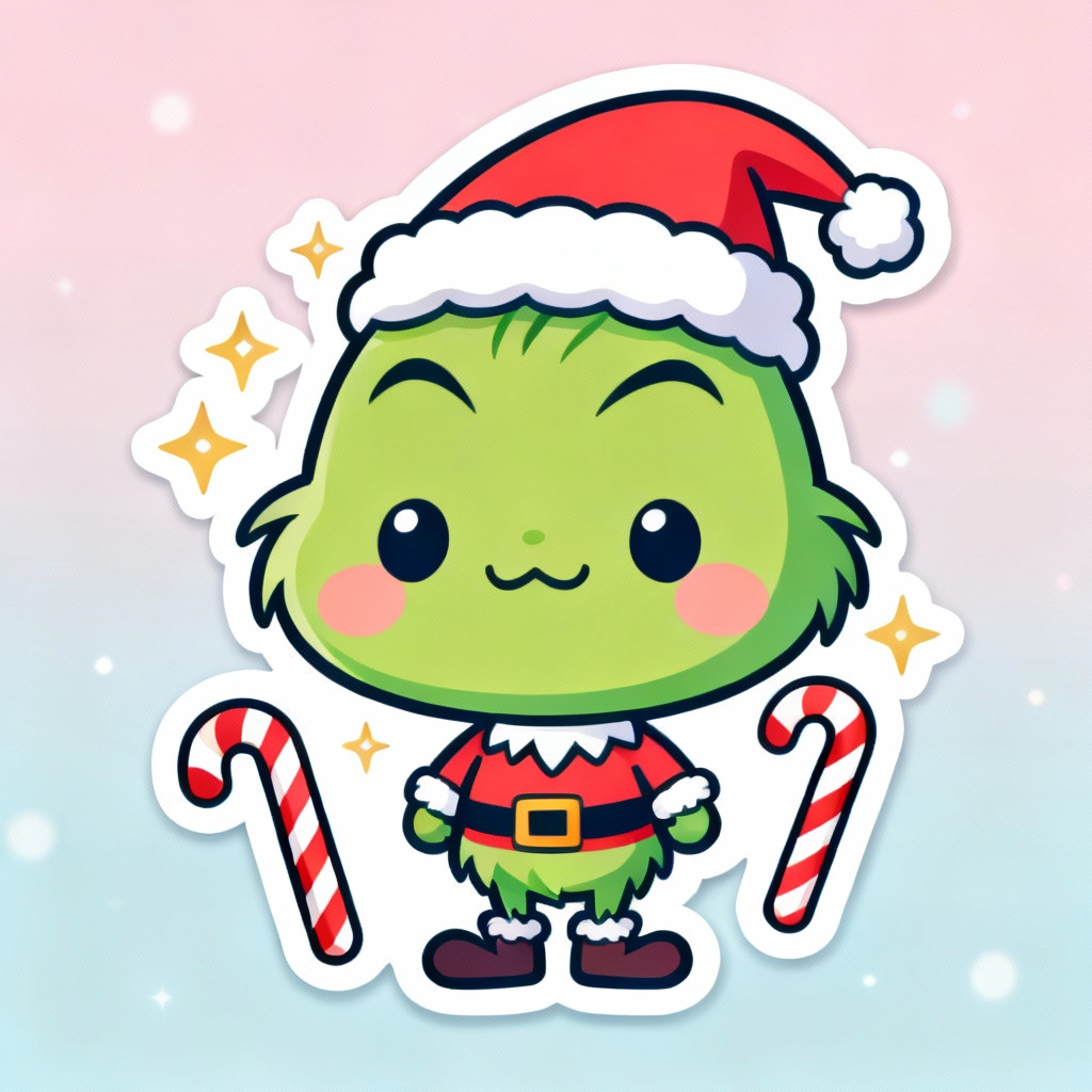 AI Chibi cute Grinch character