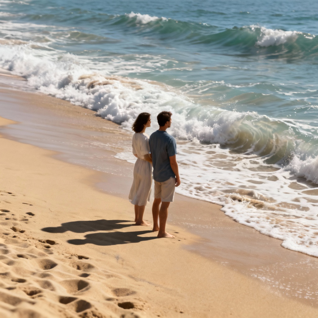 AI removes photobombers from beach photo