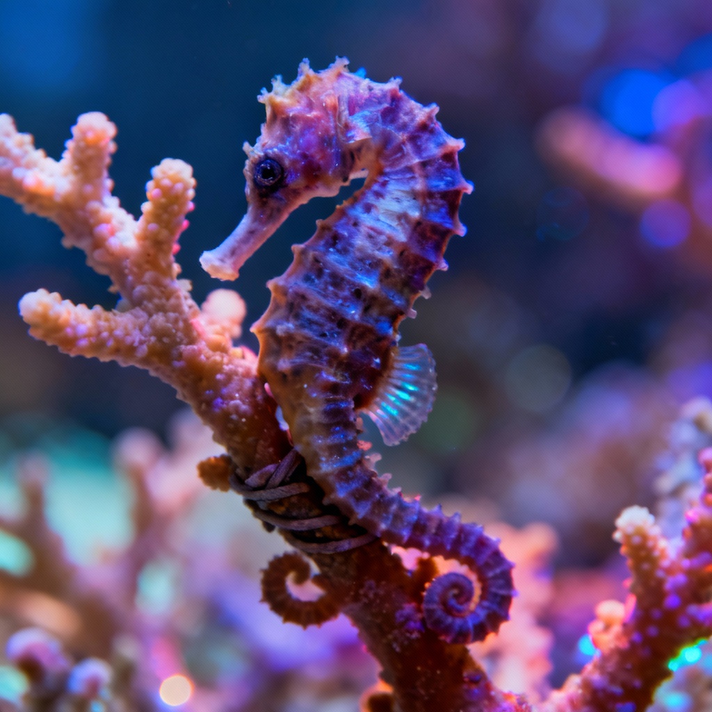 AI Coral Reef Seahorse Macro