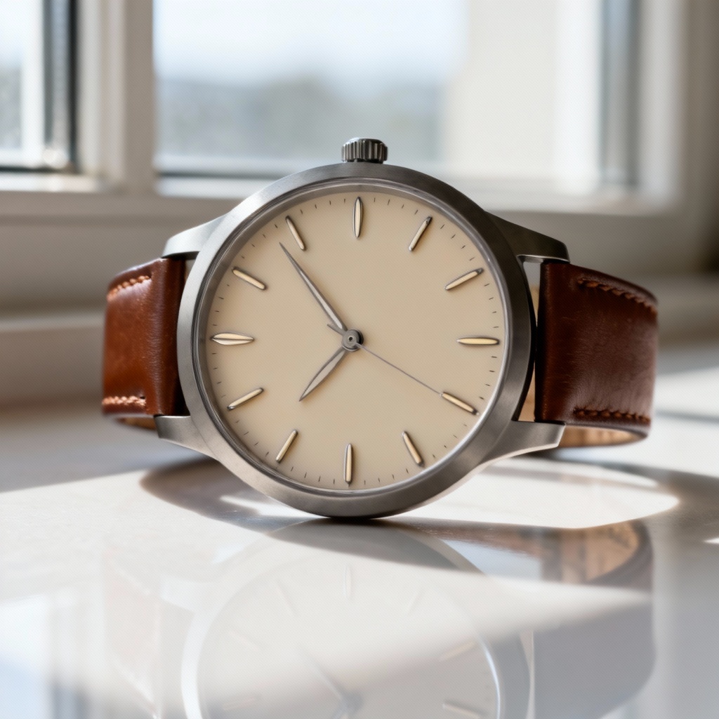 AI minimalist titanium dress watch