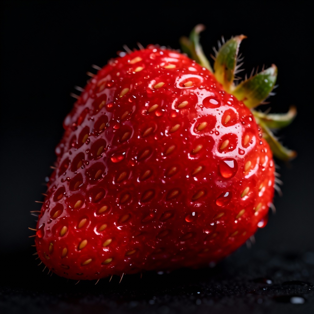 AI hyperreal macro strawberry fruitwork