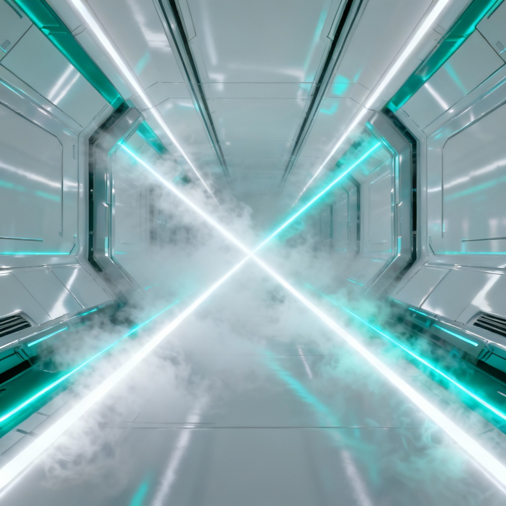 AI Futuristic Corridor With Plasma Beams