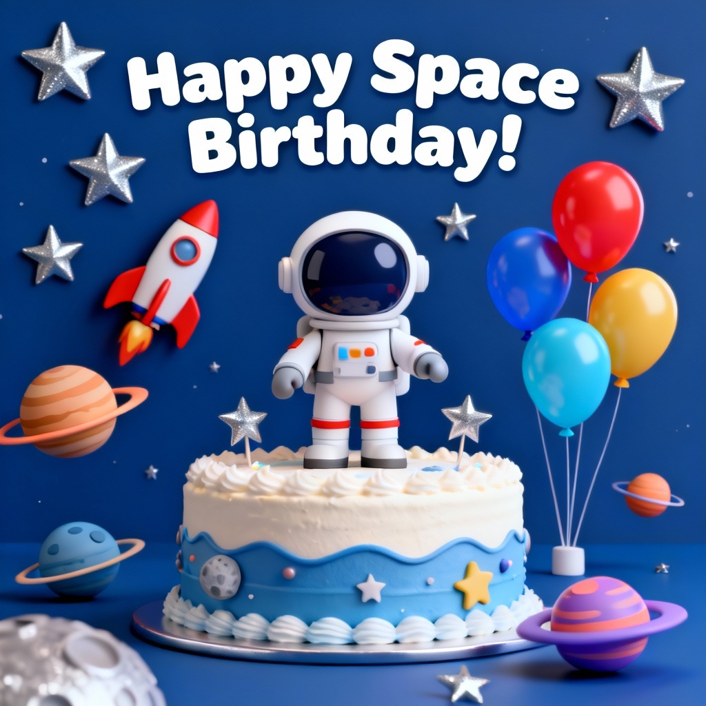 AI kids space birthday theme