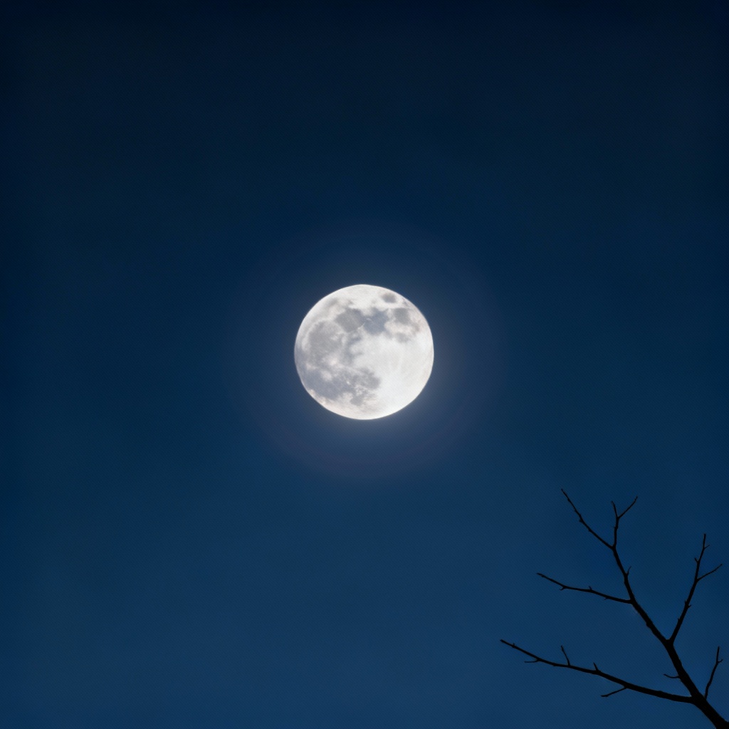 AI minimalist full moon wallpaper