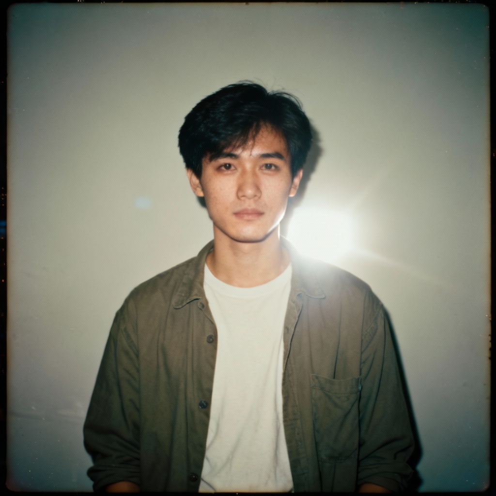 AI retro film selfie