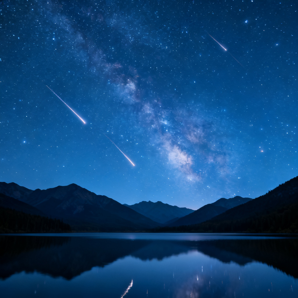 AI Perseid Meteor Shower August Wallpaper