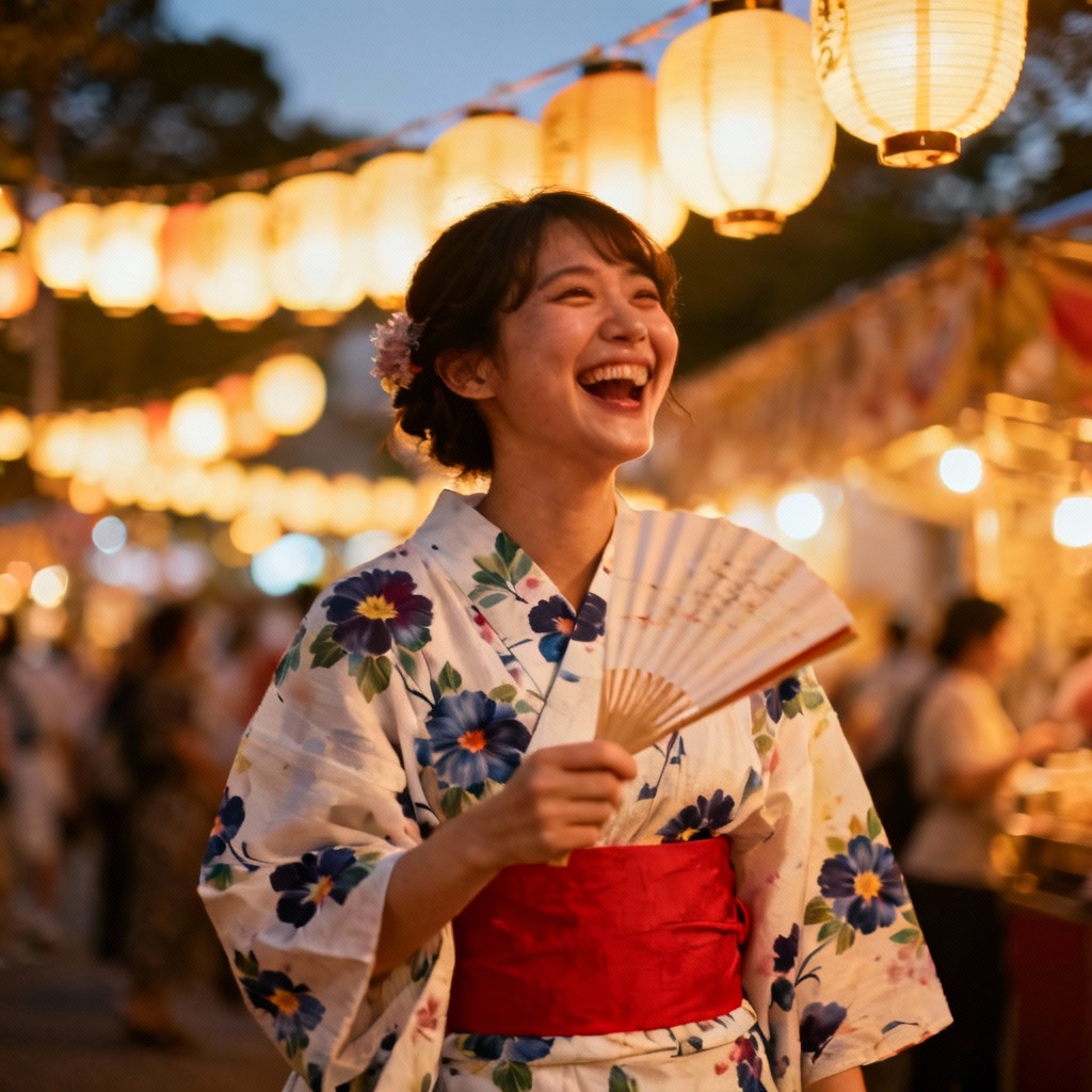 AI summer yukata festival look