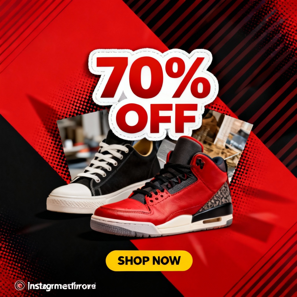 AI ecommerce flash sale banner in red and black