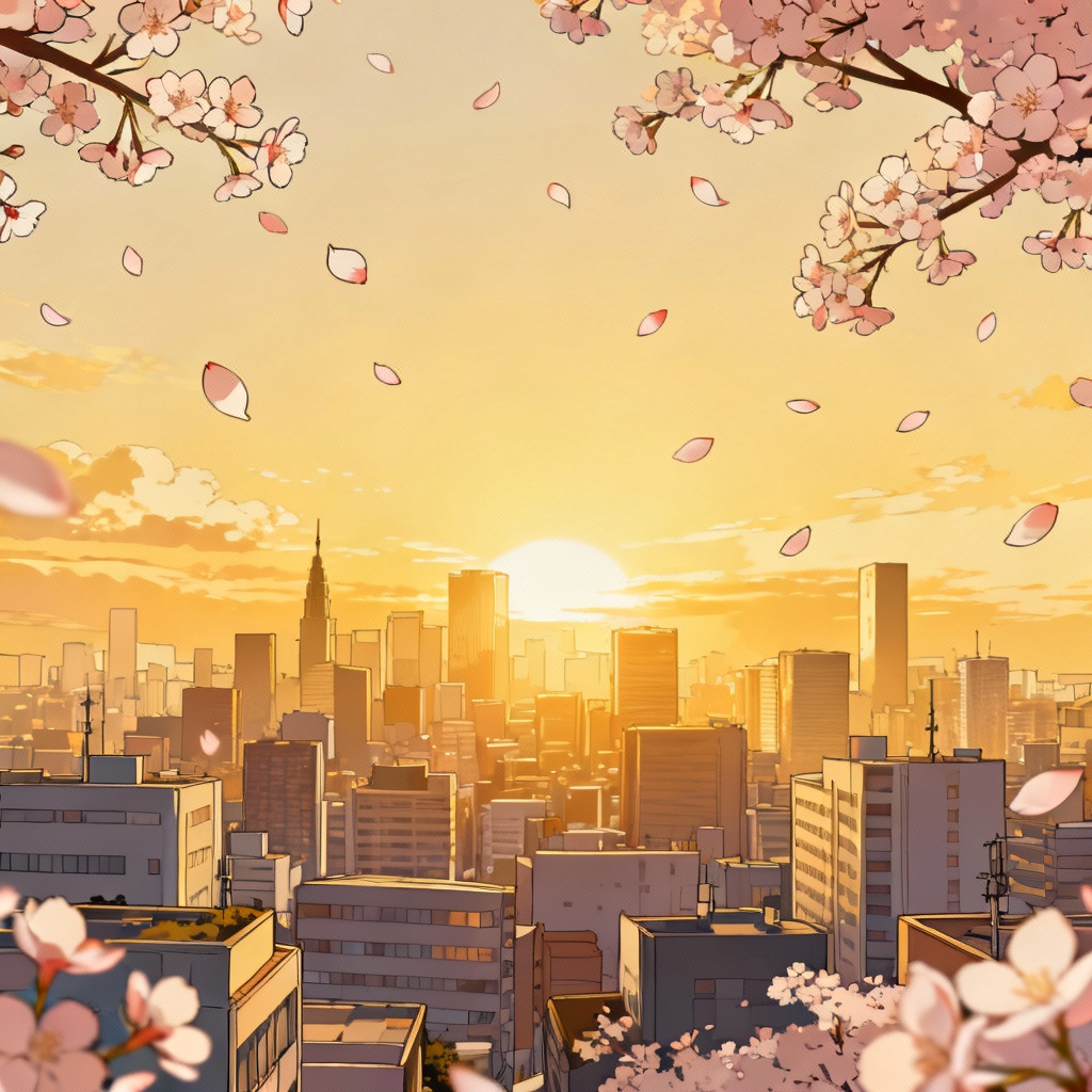 AI Anime Rooftop Sunrise 4K Wallpaper