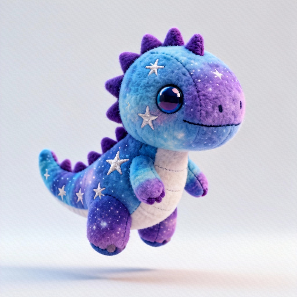 AI galaxy dinosaur stuffed animal mockup