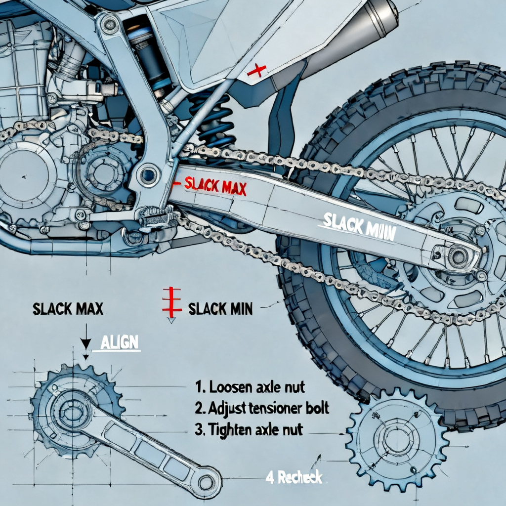 AI chain and sprocket assembly with alignment markers