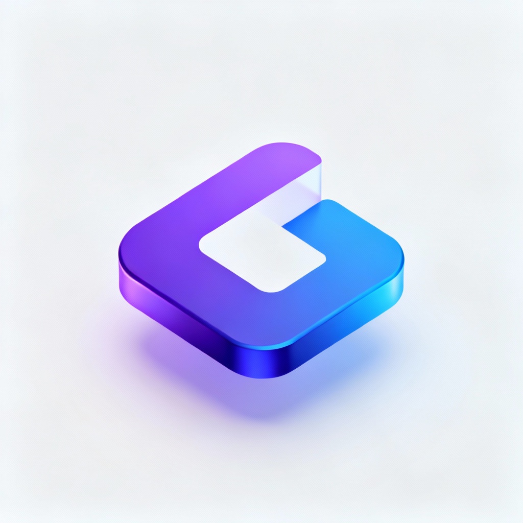 3D gradient app logo