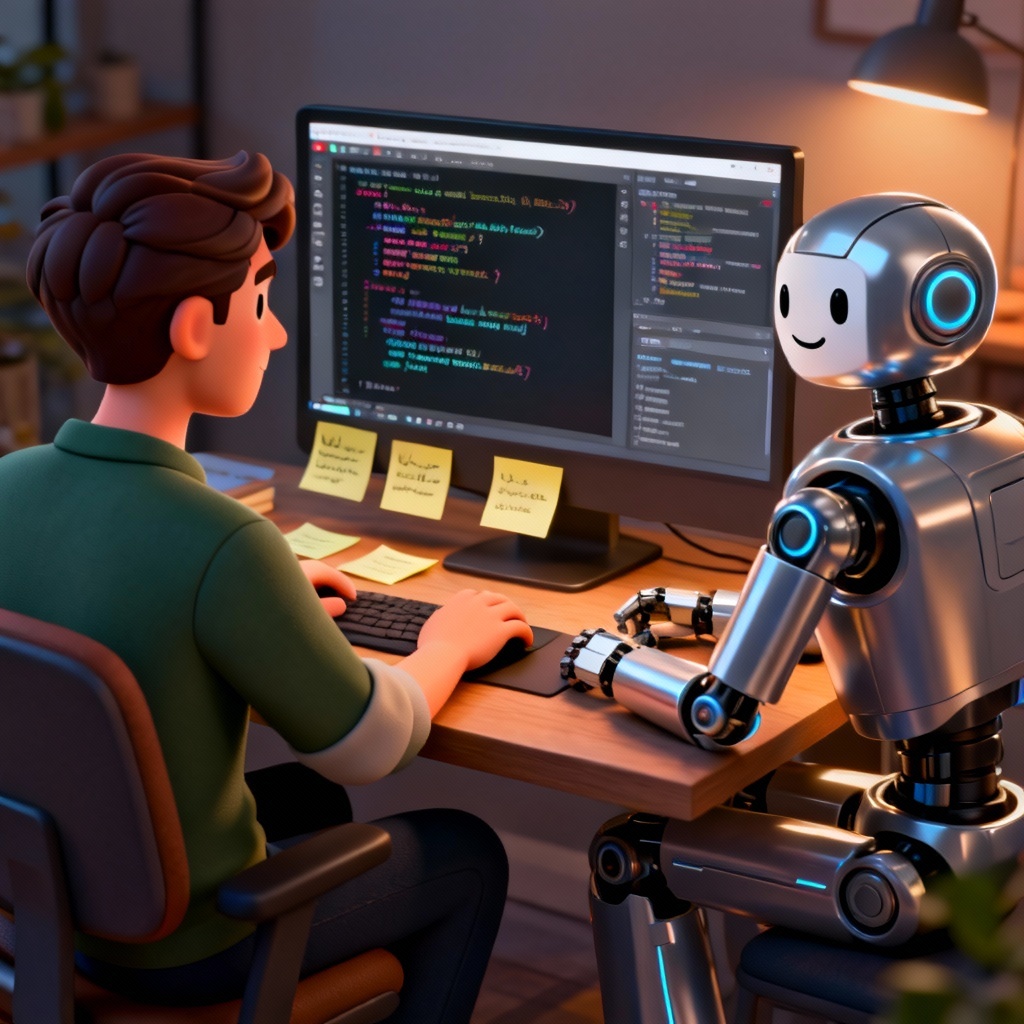 AI pair programmer collaborating with a developer