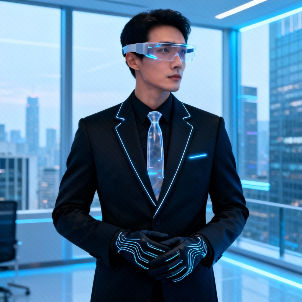 AI Corporate Netrunner Cyberpunk Suit