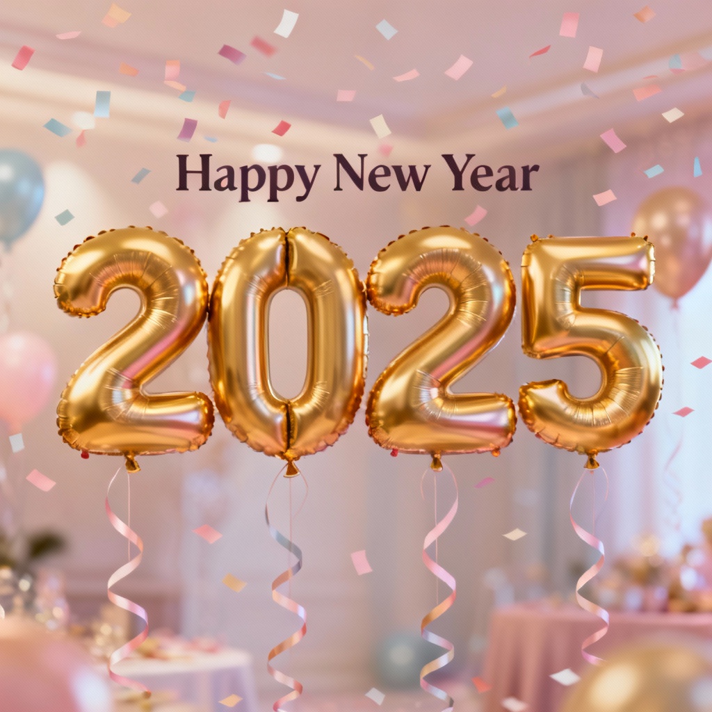 3D gold balloon 2025 Happy New Year image