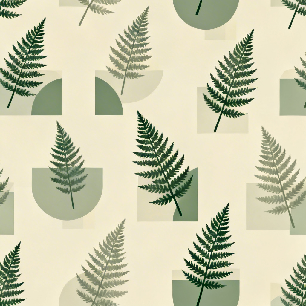Nordic minimal fern seamless pattern