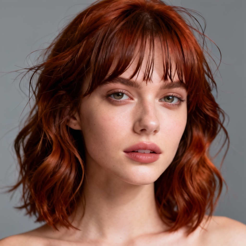 AI messy hairstyle generator creating natural tousled hair on portrait