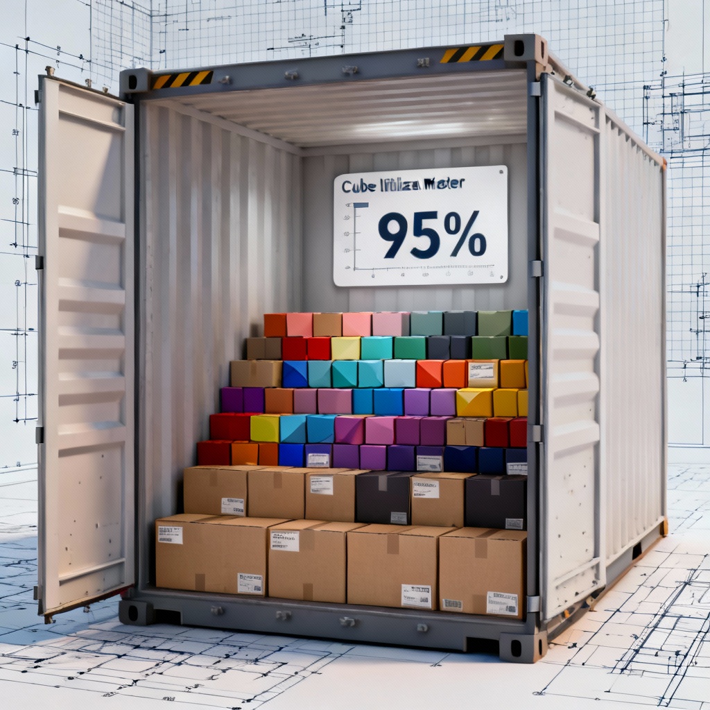 AI Container Loading Plan 3D Render
