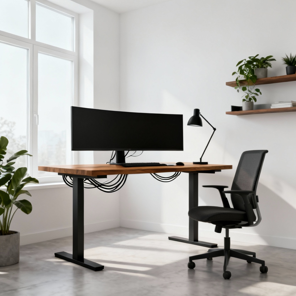 AI minimalist home office setup