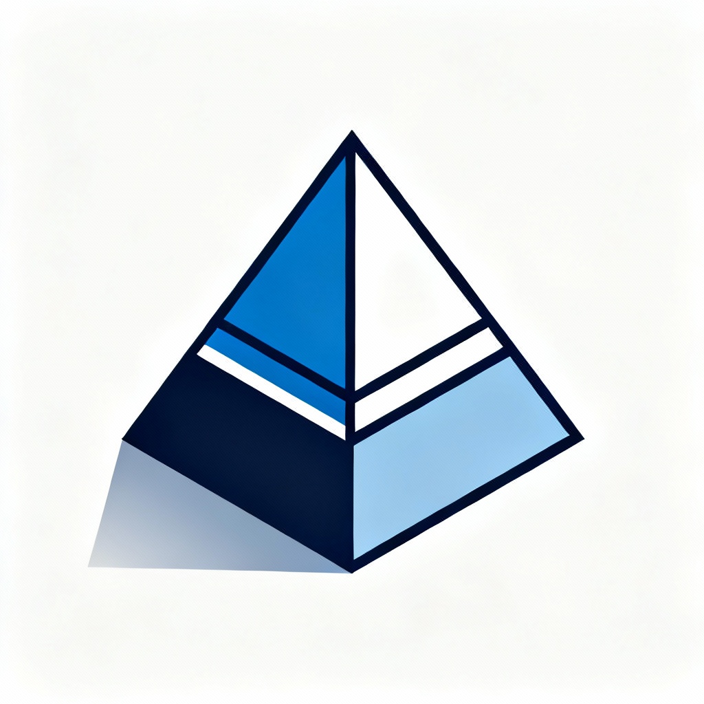 AI isometric vector pyramid logo concept