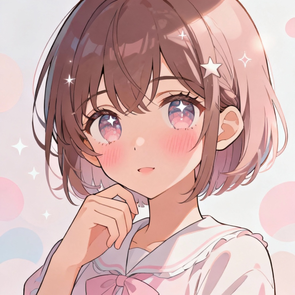 AI anime pastel selfie