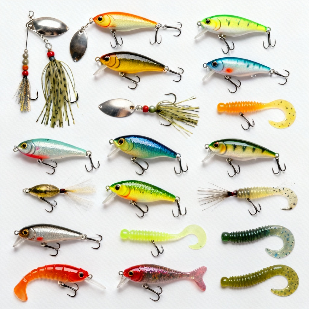 AI fishing lure design mockup for tackle branding