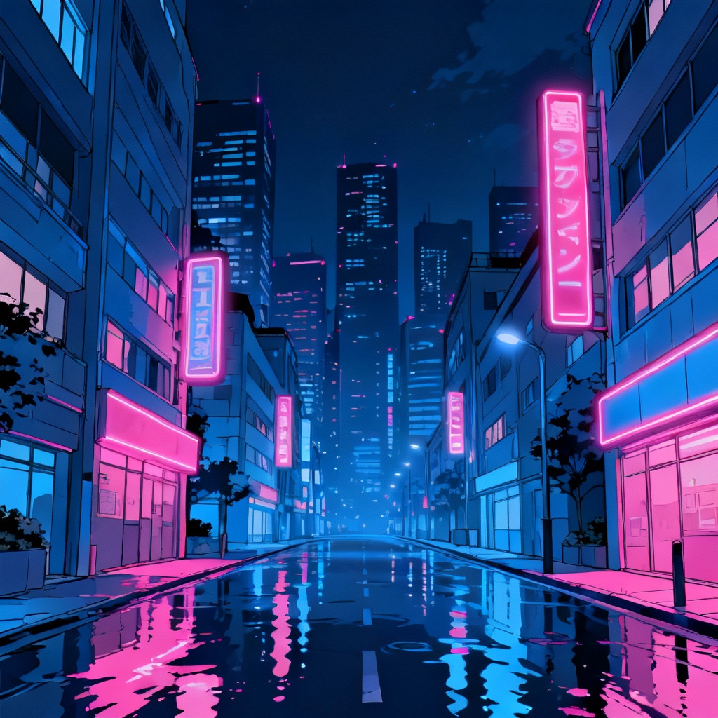 AI Beautifulwork Anime Night Skyline