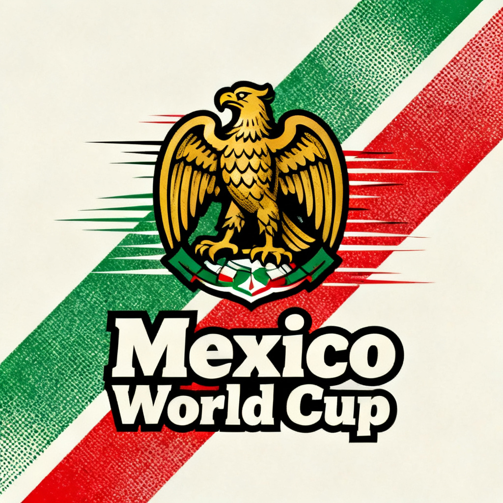 AI Mexico World Cup poster with golden eagle crest