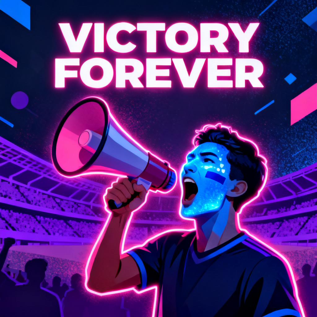AI neon worldcup fan poster design