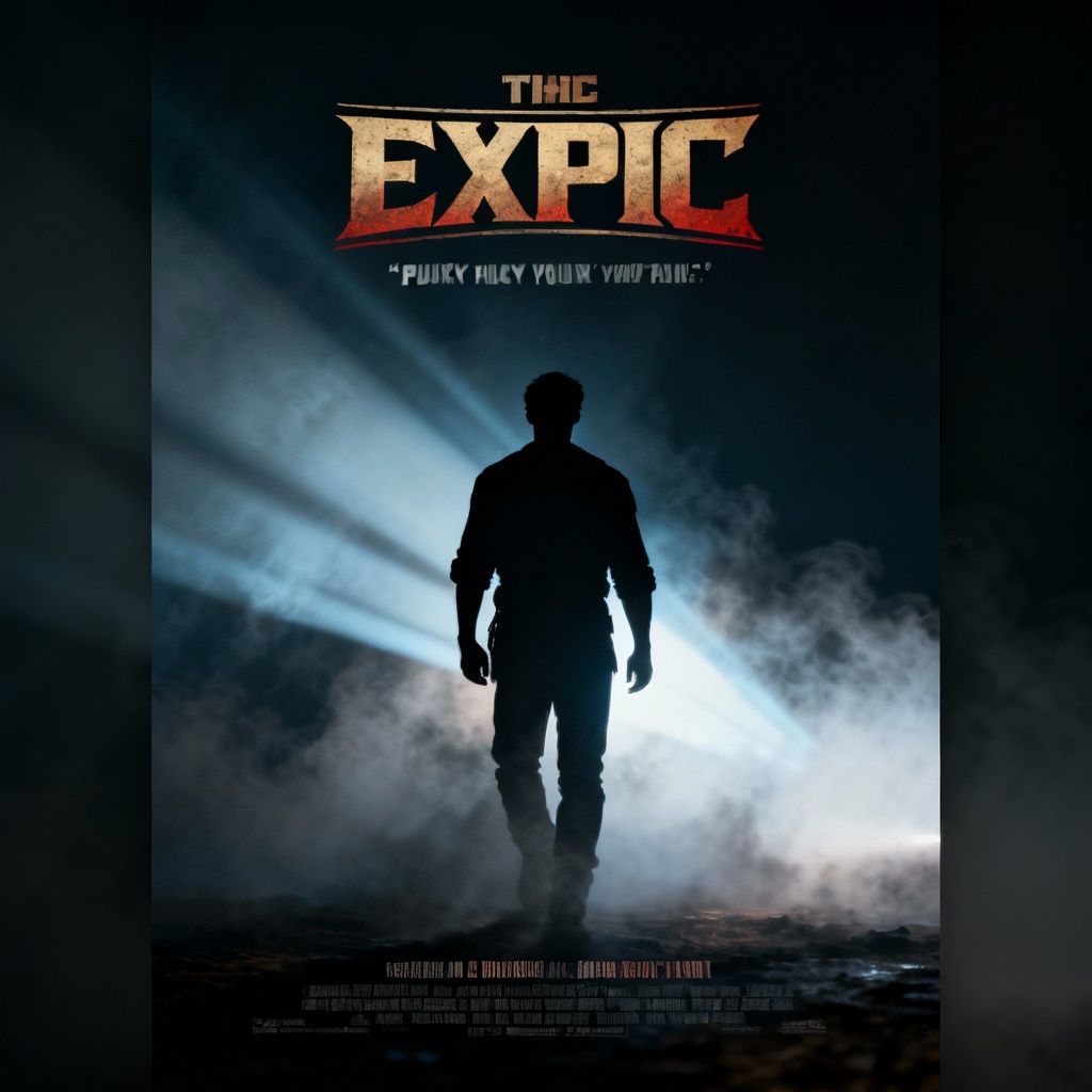 AI cinematic film poster mockup with bold title and billing block