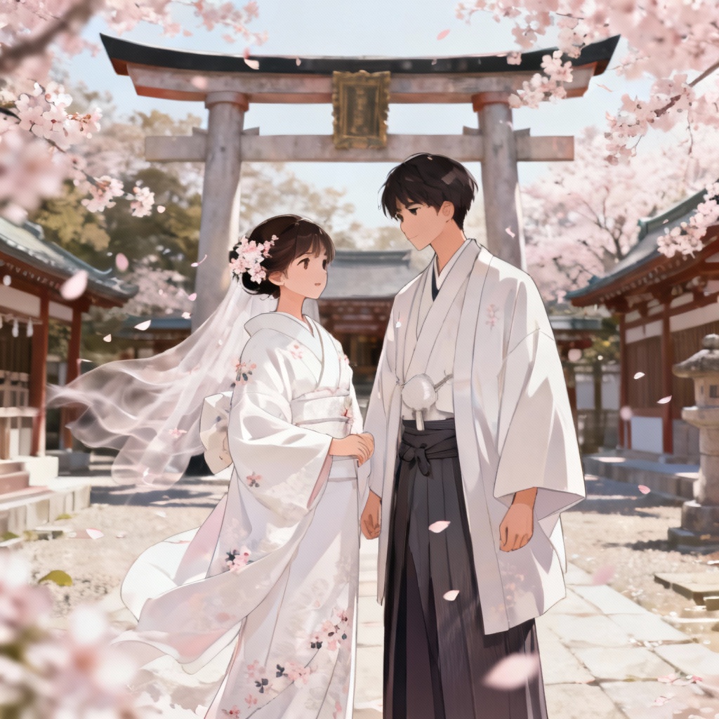 AI Anime Couple Wedding Kimono