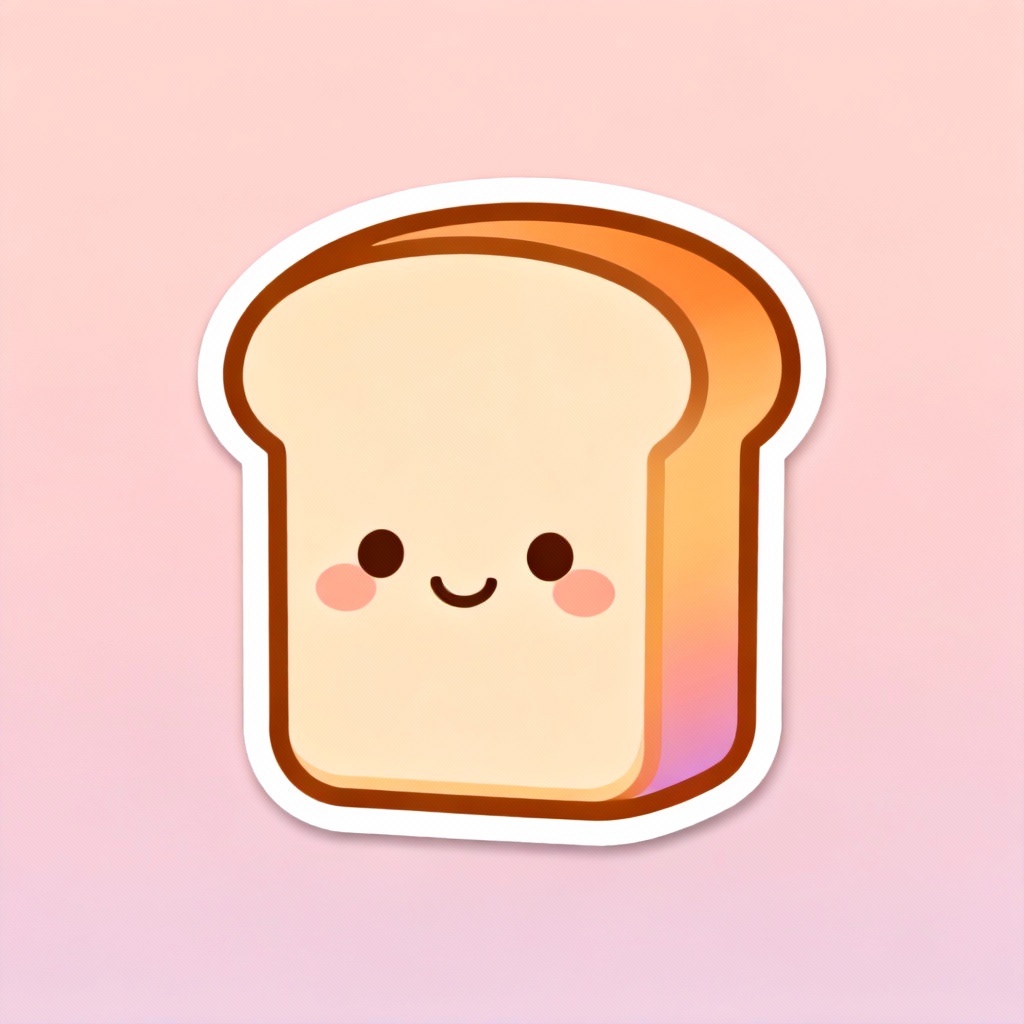 AI kawaii bread mascot cartoon character