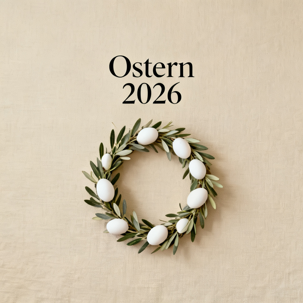 Minimal modern Easter wreath design 2026