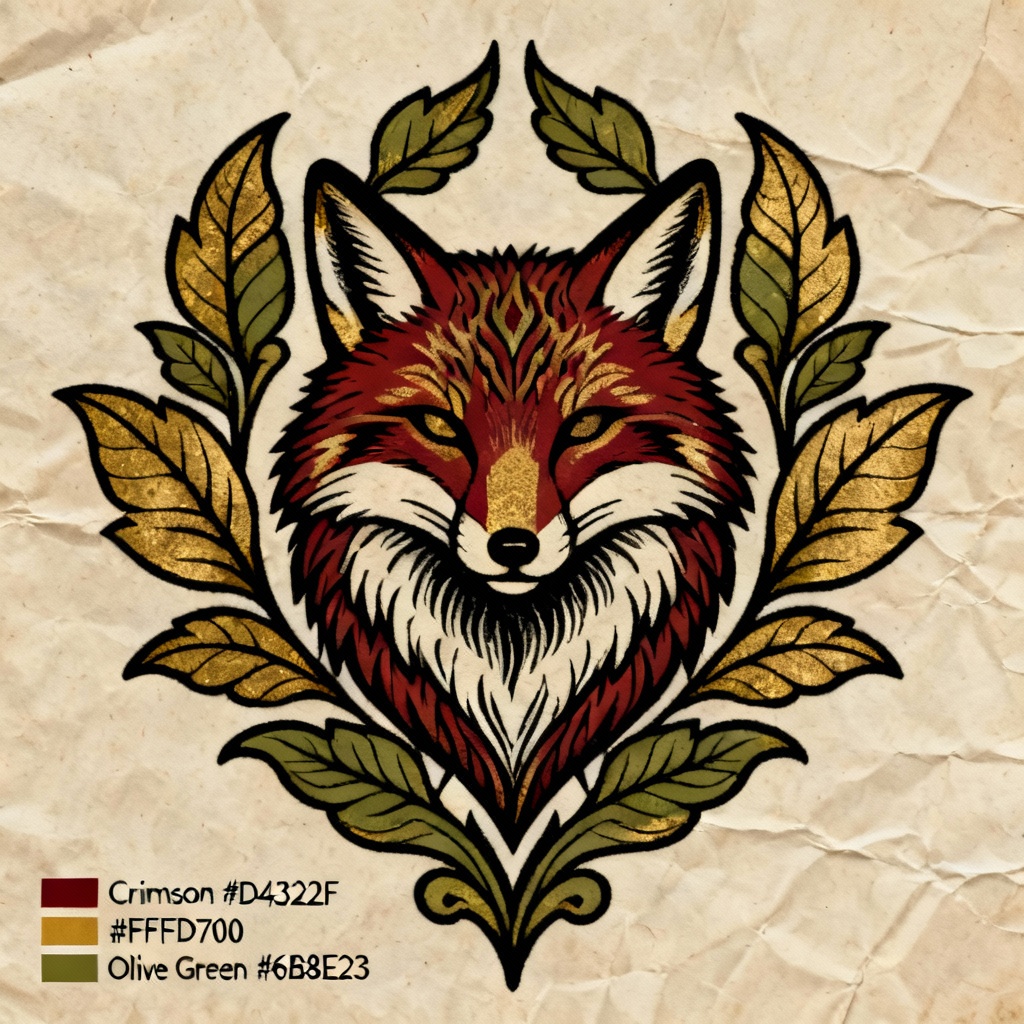 AI Neo-Traditional Fox Shoulder Tattoo Design