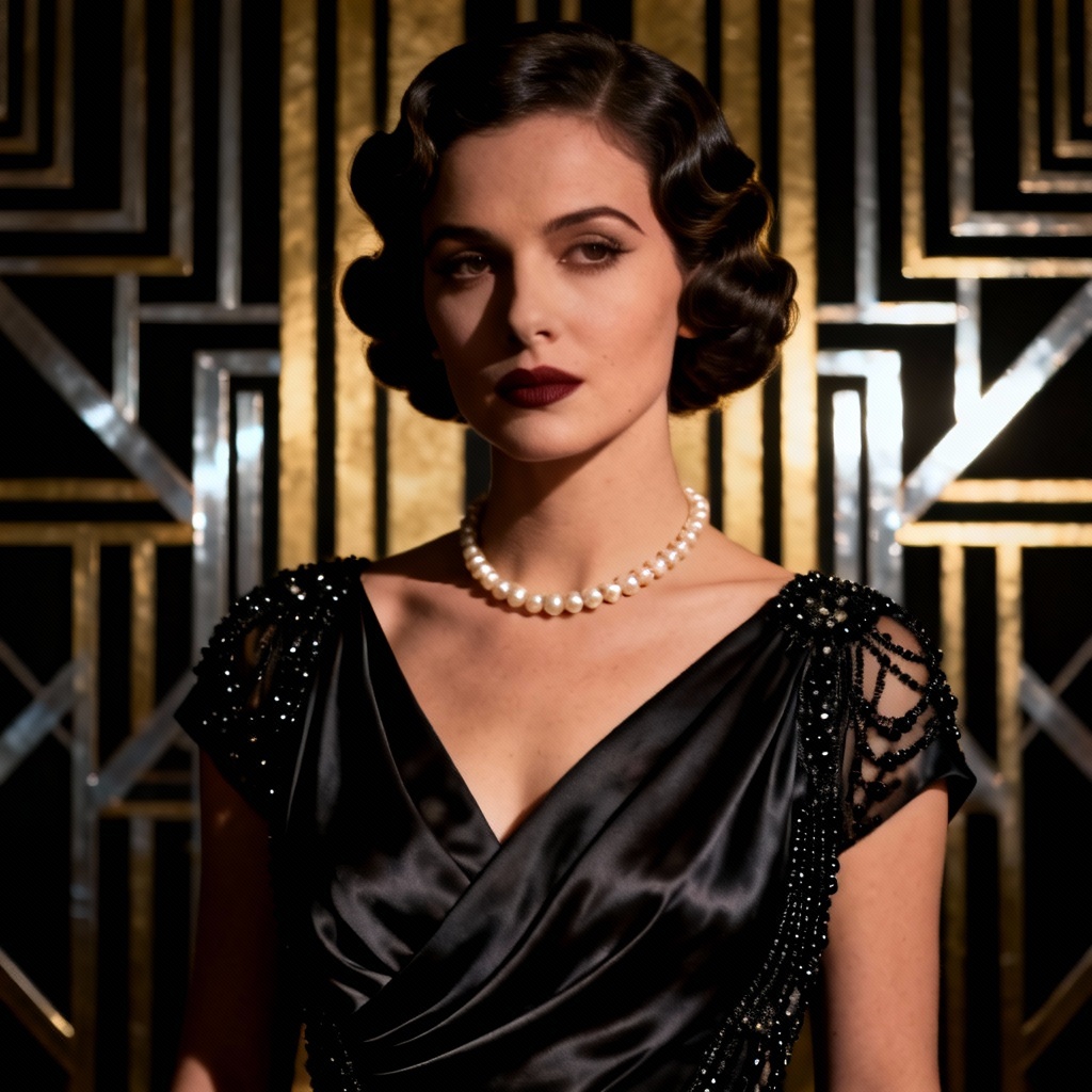 AI 1930s noir vintage attire portrait