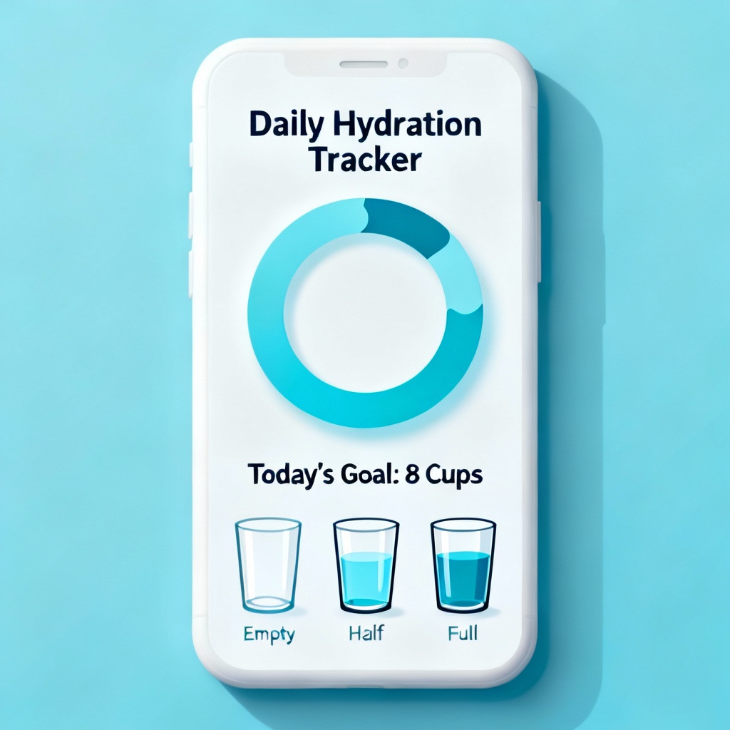 AI hydration habit tracker app interface