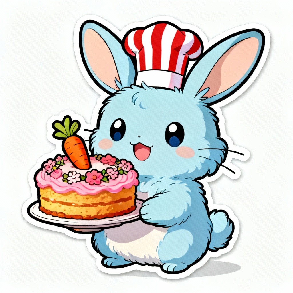 AI Chibi Bunny Chef Illustration
