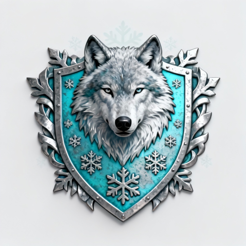 AI frost wolf guild crest logo
