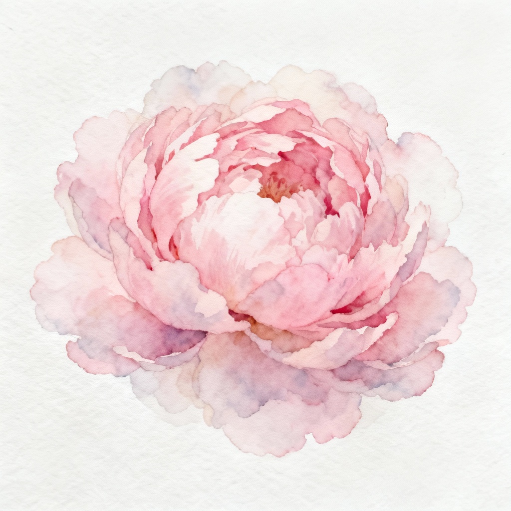 AI pastel peony cloud watercolor petals