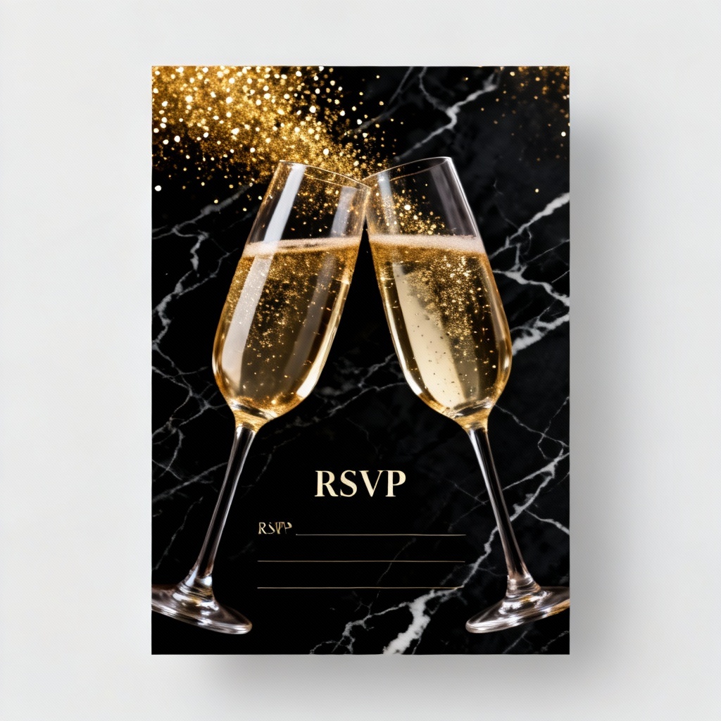 AI New Year party invitation template