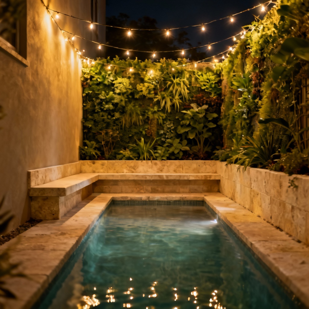 AI small courtyard plunge pool design