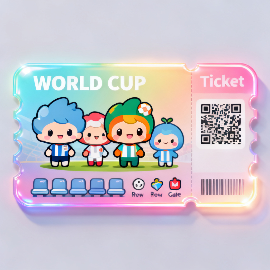 Anime chibi-themed World Cup match pass design