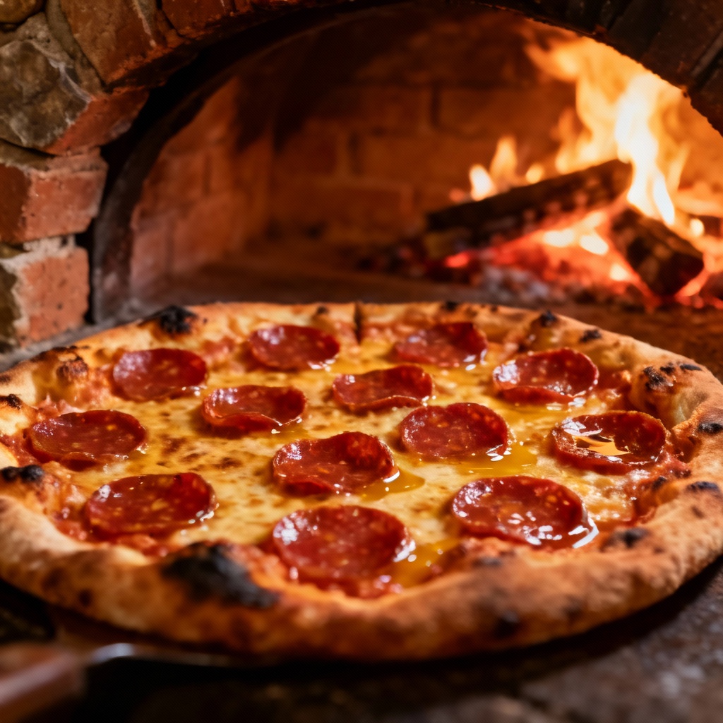AI Wood-Fired Pepperoni Hero Shot
