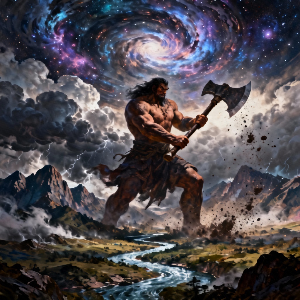 AI concept art of Pangu creating the world