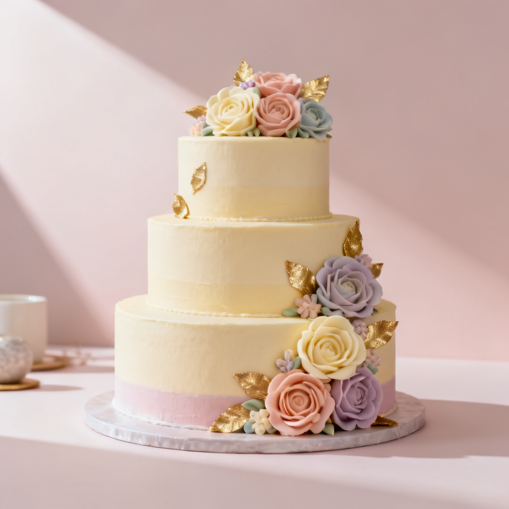 AI floral buttercream cake design
