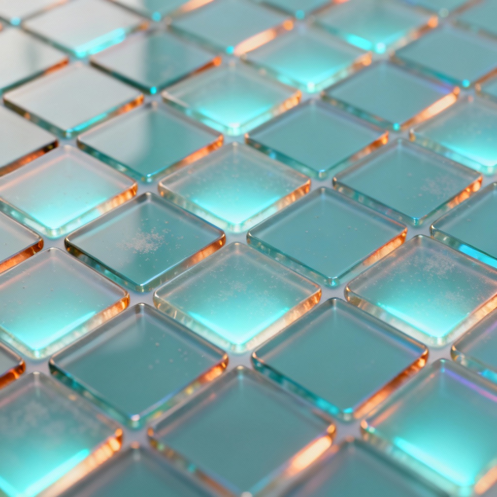 Glassine nano tiles translucent sci fi material