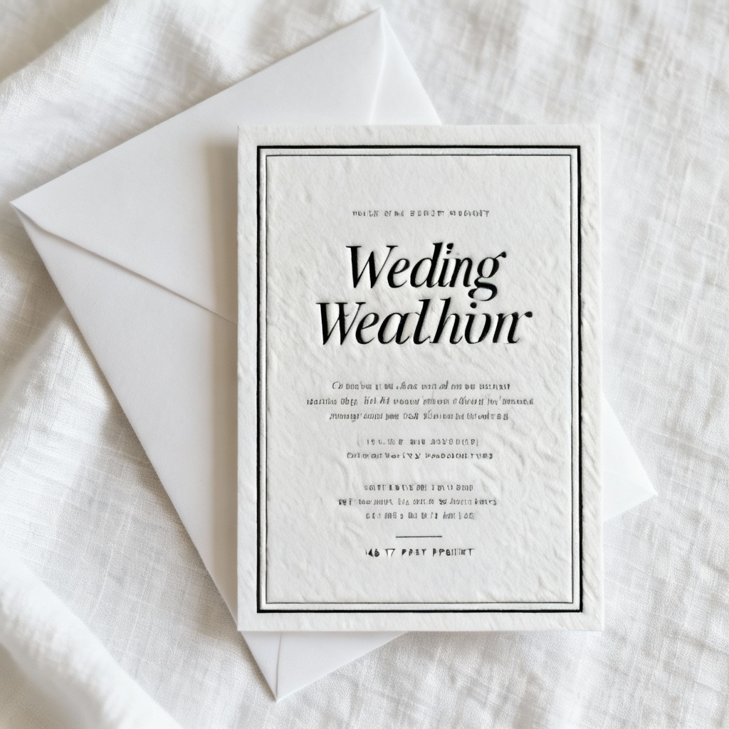 AI Minimalist Wedding Invitation Card Flat Lay